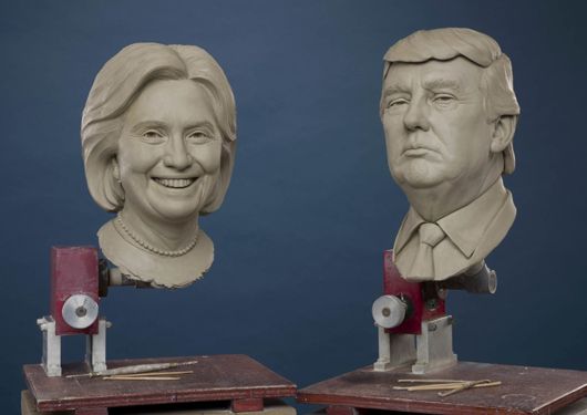 «Голова в голову»: у Музеї мадам Тюссо з’явилися зображення Хілларі Клінтон і Дональда Трампа