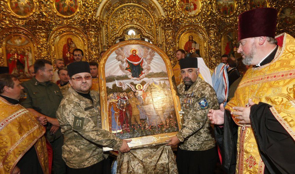 У Михайлівському соборі Києва освячено ікону "Богородиця воїнська" (фото)