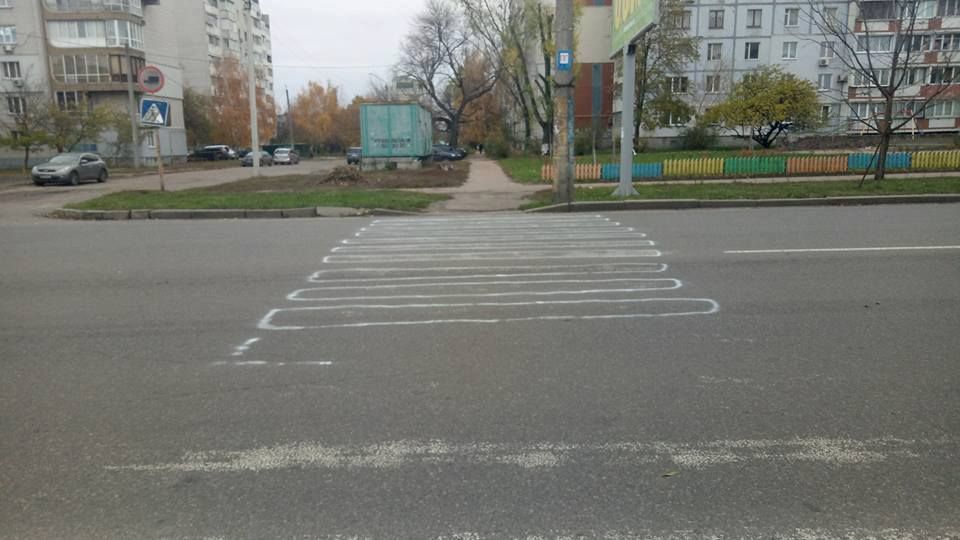 У Черкасах з’явилися на дорогах «ручна зебра» і «провалля Януковича» (фото)