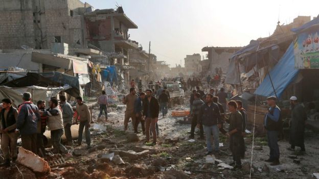 У Сирії проурядові війська розбомбили базар6: понад 50 загиблих