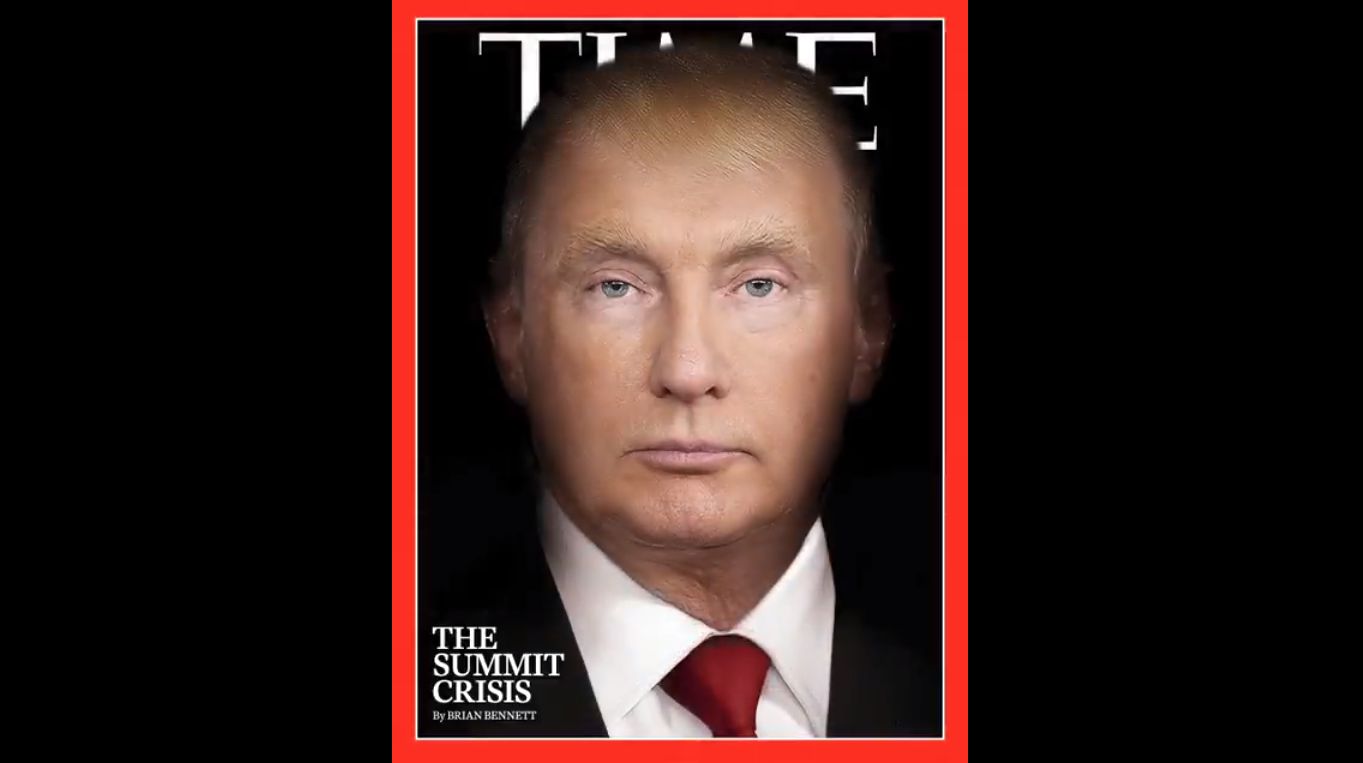 Журнал Time на своїй обкладинці об'єднав в одне обличчя Трампа і Путіна
