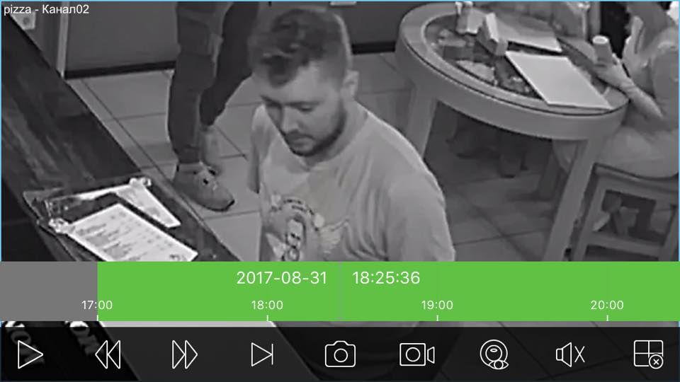 У київській піцерії «Pizza Veterano» відвідувач приніс та непомітно топтав прапор України