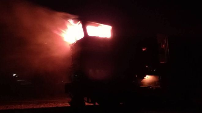 Потяг № 122 «Миколаїв-Київ» загорівся на ходу