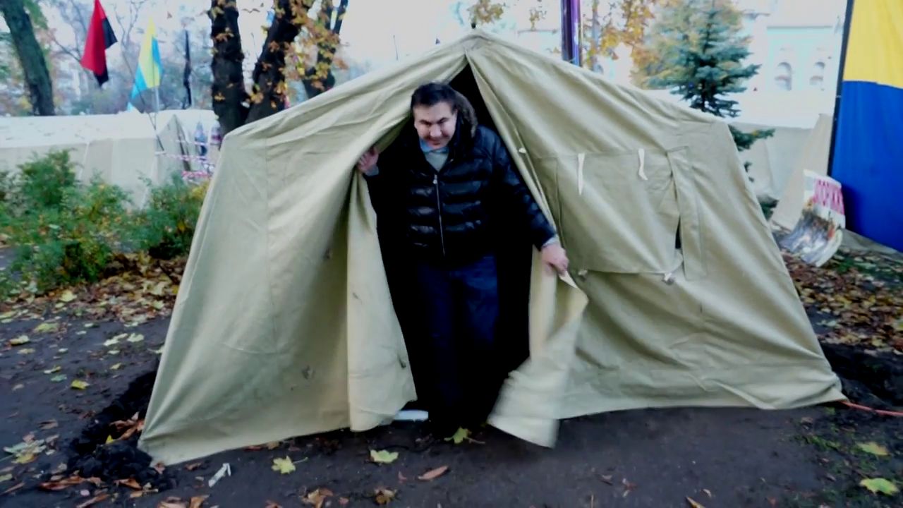 Міхеіл Саакашвілі вдруге переночував у наметі за час перебування в Україні