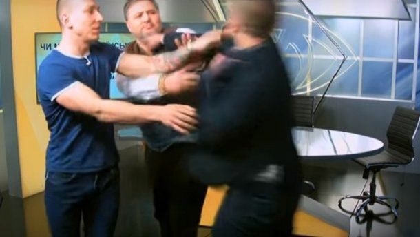 Екс-депутат від «Свободи» Леонов та скандальний журналіст Коцаба почубилися в прямому ефірі (відео)