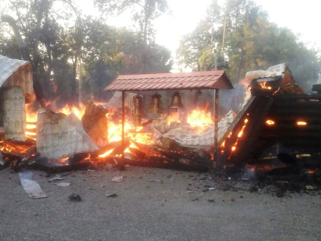 У Кривому Розі згорів храм УПЦ МП (відео)