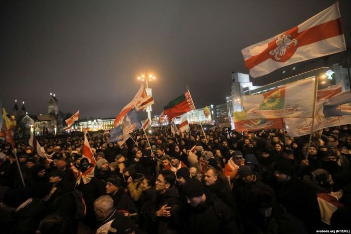 У Мінську знову велелюдний протест щодо інтеграції з Росією