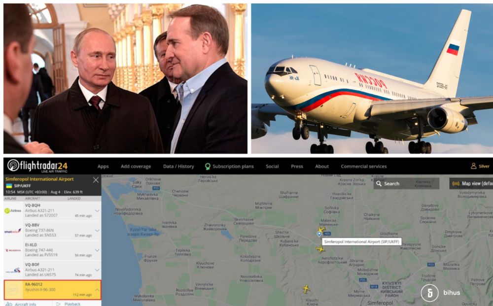 День народження Медведчука: літак Путіна сів у Сімферополі