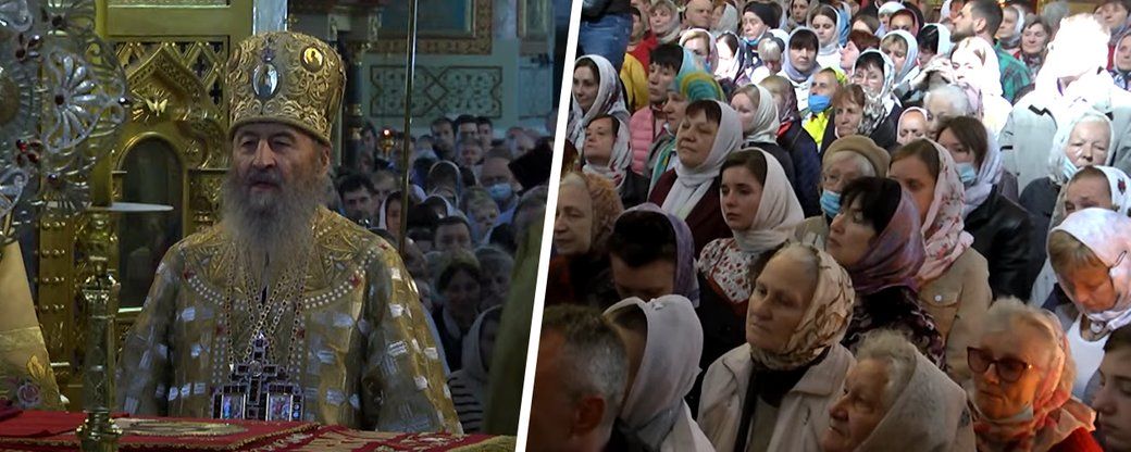 Онуфрій разом із Новінським провів літургію в Харкові з порушенням карантину, фото