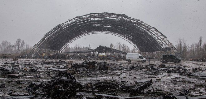 Знищена рашистами в Гостомельському летовищі в ангарі "Мрія".