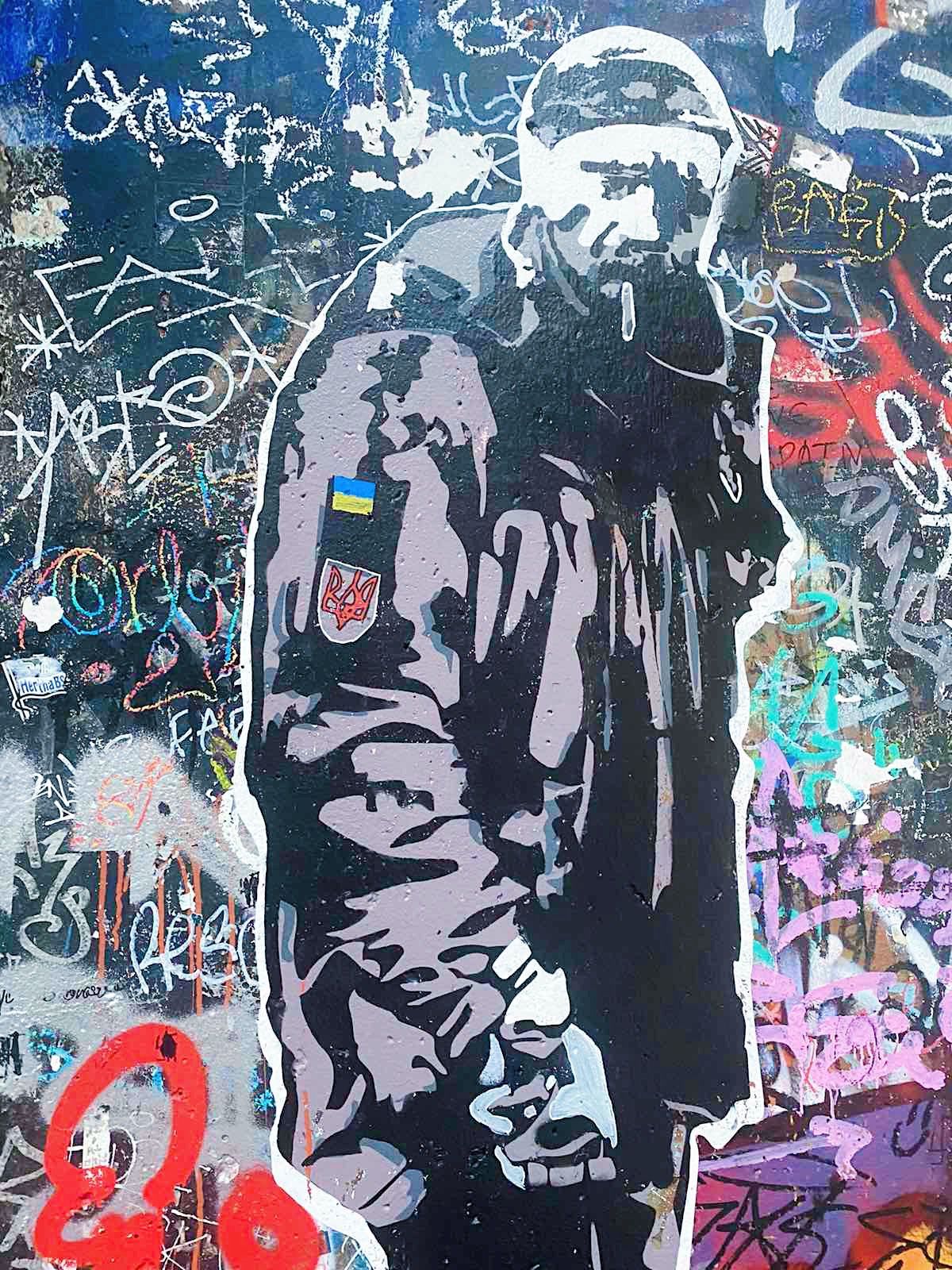 Графіті з героєм України Мацієвським створили на фрагменті Берлінського муру, фото