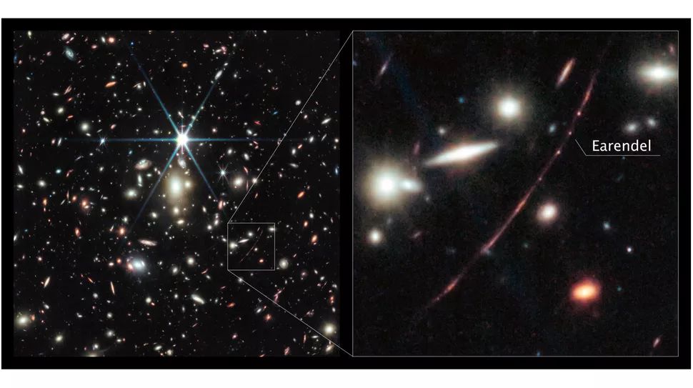 Телескопа Джеймса Вебба показує, що Еарендел, найвіддаленіша зірка у Всесвіті, є масивною зіркою типу B більш ніж удвічі гарячішою за наше Сонце та приблизно в мільйон разів більшої «світності».