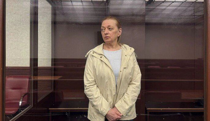 65-річна вчителька з "ДНР" в залі суду в Ростові-на-Дону.,