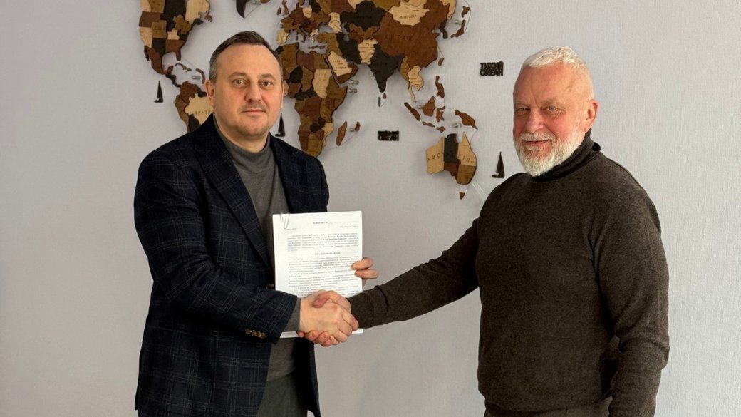 Голова Держкіно Андрій Осіпов та новий гендиректор "Довженко-Центру" Ігор Гладун. Міністерство культури України.