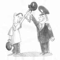 Кулаком — у щелепу, рукою — до кишені